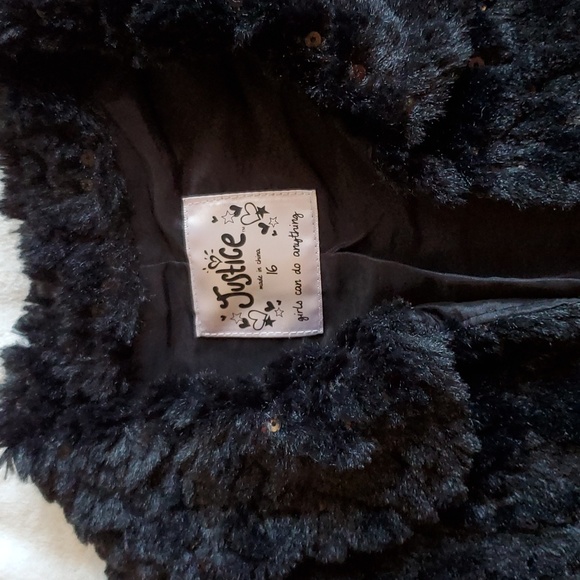 Black sparkly shrug w/sequins in Jr Size 16 by Justice in EUC - Picture 3 of 4